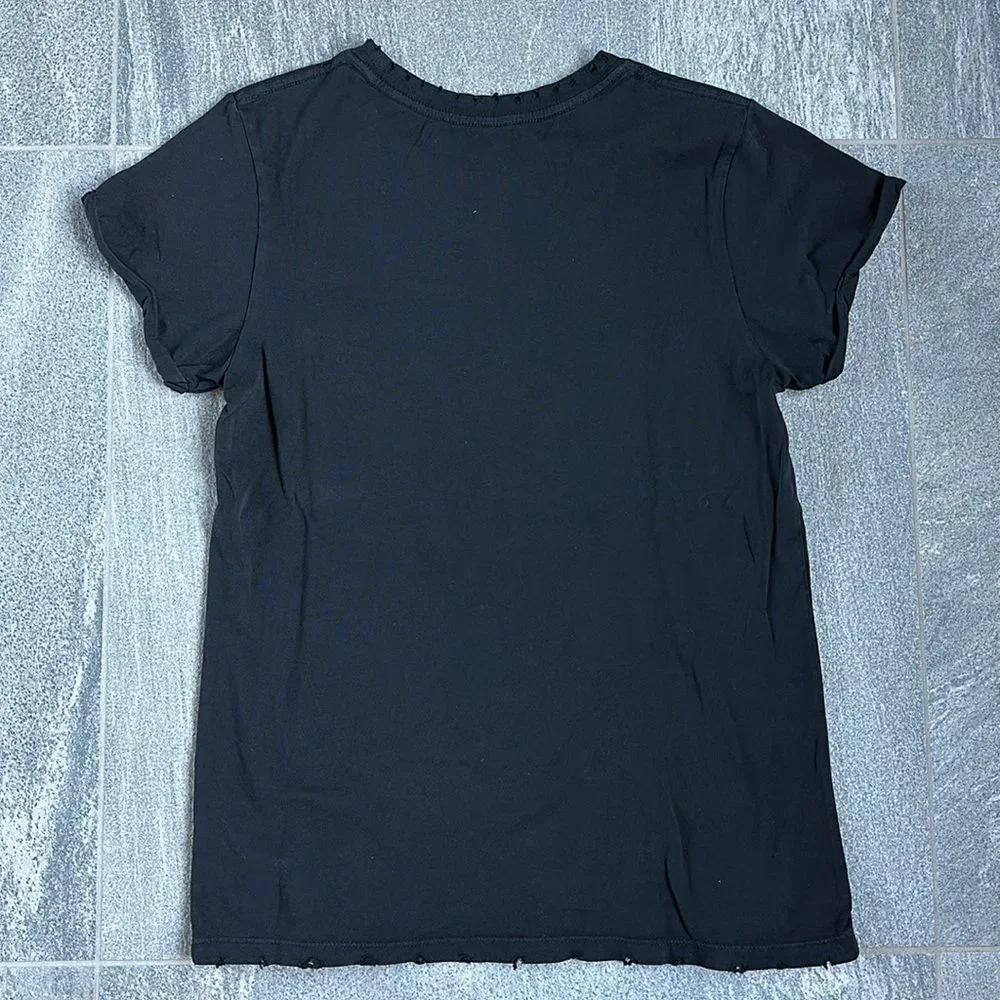 NWOT Recycled Karma “LONE” Howling Wolf Graphic Tee in Black Short Cuff Sleeve S - Picture 9 of 15